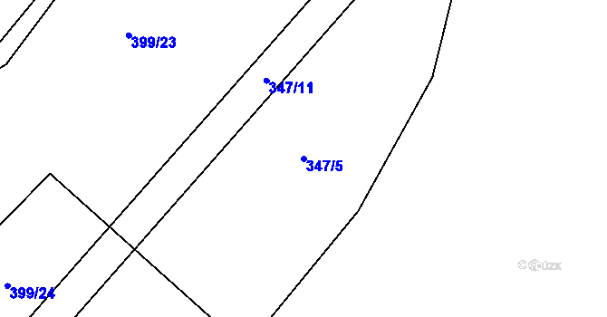 Parcela st. 347/5 v KÚ Barchov, Katastrální mapa