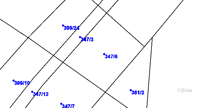 Parcela st. 347/6 v KÚ Barchov, Katastrální mapa