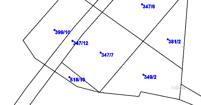 Parcela st. 347/7 v KÚ Barchov, Katastrální mapa