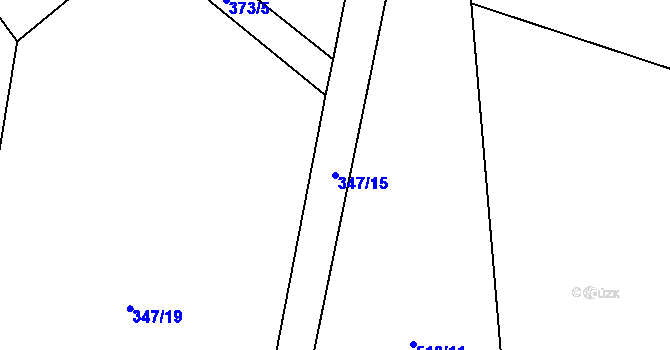 Parcela st. 347/15 v KÚ Barchov, Katastrální mapa