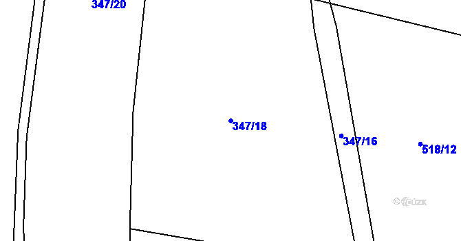 Parcela st. 347/18 v KÚ Barchov, Katastrální mapa
