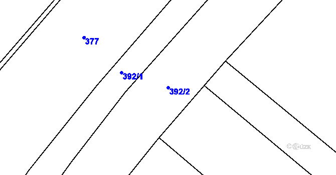 Parcela st. 392/2 v KÚ Barchov, Katastrální mapa