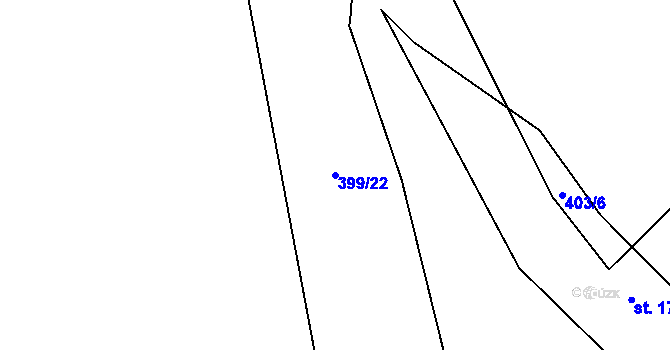 Parcela st. 399/22 v KÚ Barchov, Katastrální mapa