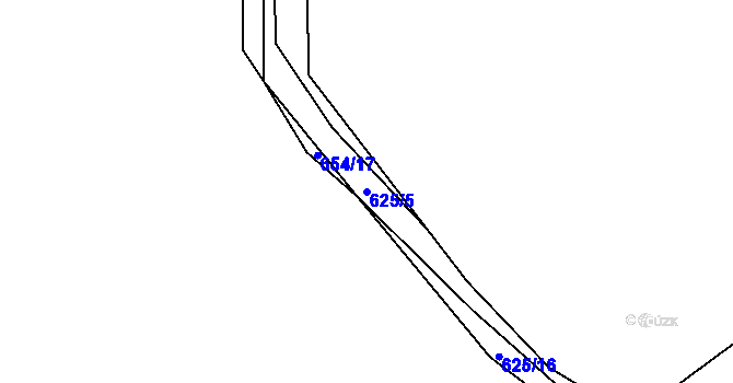Parcela st. 625/5 v KÚ Barchov, Katastrální mapa