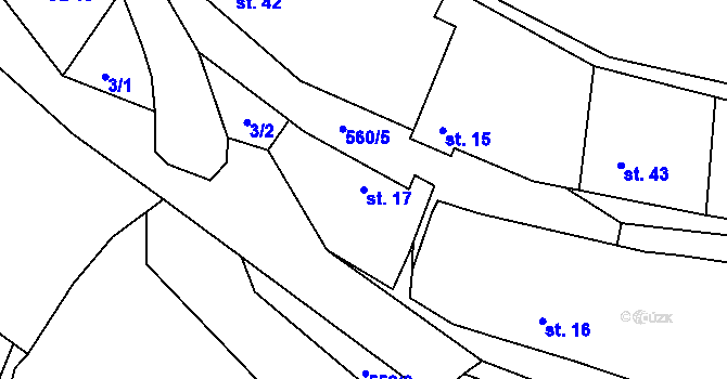 Parcela st. 17 v KÚ Barchovice, Katastrální mapa