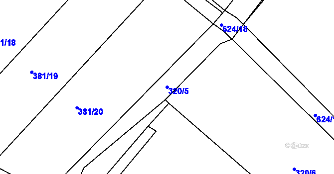 Parcela st. 320/5 v KÚ Barchovice, Katastrální mapa
