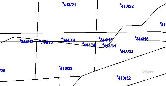 Parcela st. 413/30 v KÚ Barchovice, Katastrální mapa