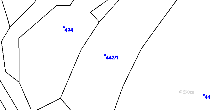 Parcela st. 442/1 v KÚ Barchovice, Katastrální mapa