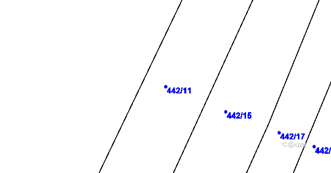 Parcela st. 442/11 v KÚ Barchovice, Katastrální mapa