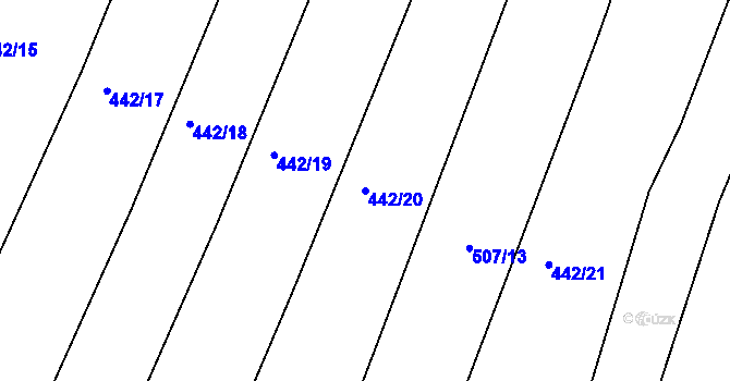 Parcela st. 442/20 v KÚ Barchovice, Katastrální mapa