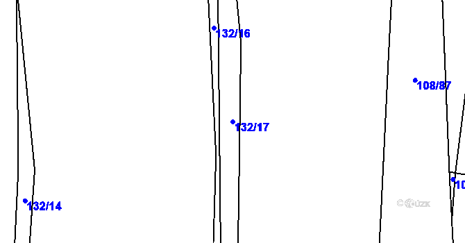 Parcela st. 132/17 v KÚ Hryzely, Katastrální mapa