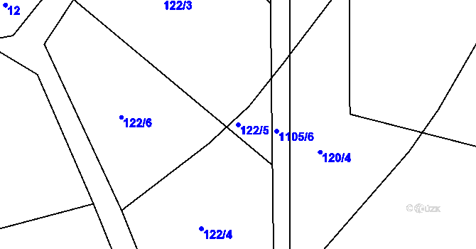Parcela st. 122/5 v KÚ Radlice u Barchovic, Katastrální mapa