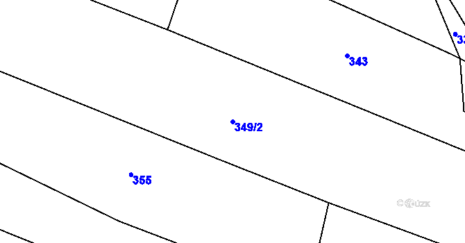 Parcela st. 349/2 v KÚ Radlice u Barchovic, Katastrální mapa