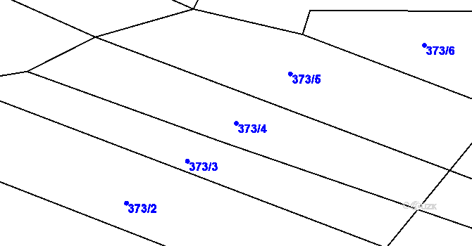 Parcela st. 373/4 v KÚ Radlice u Barchovic, Katastrální mapa