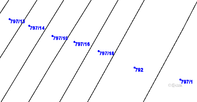 Parcela st. 797/18 v KÚ Radlice u Barchovic, Katastrální mapa