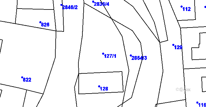Parcela st. 127/1 v KÚ Bartošovice, Katastrální mapa