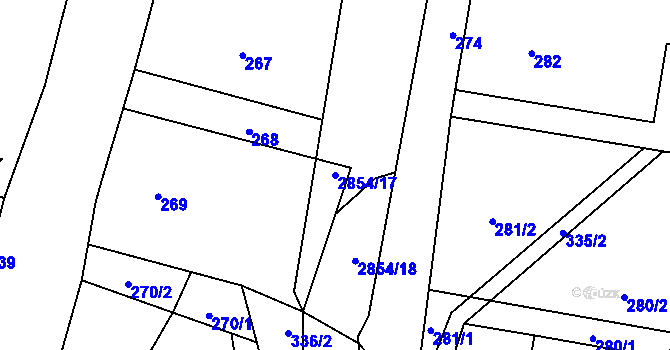 Parcela st. 2854/17 v KÚ Bartošovice, Katastrální mapa