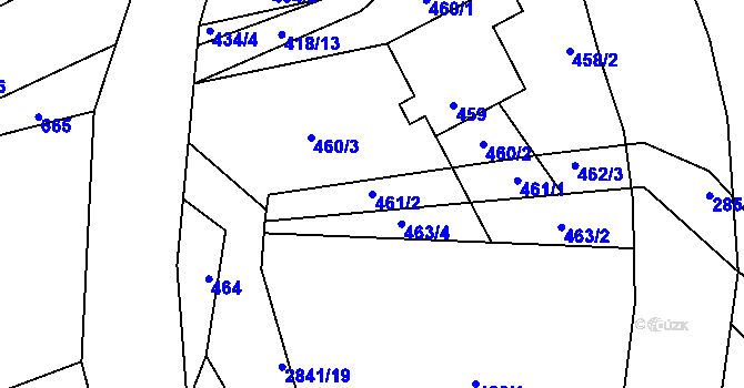 Parcela st. 461/2 v KÚ Bartošovice, Katastrální mapa