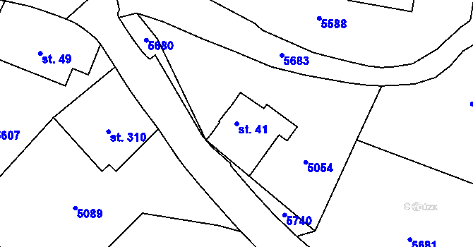 Parcela st. 41 v KÚ Bartošovice v Orlických horách, Katastrální mapa