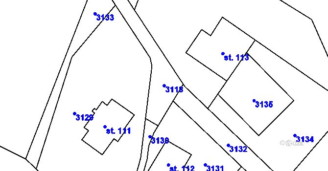 Parcela st. 3118 v KÚ Neratov v Orlických horách, Katastrální mapa