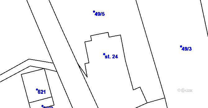 Parcela st. 24 v KÚ Podlesí v Orlických horách, Katastrální mapa