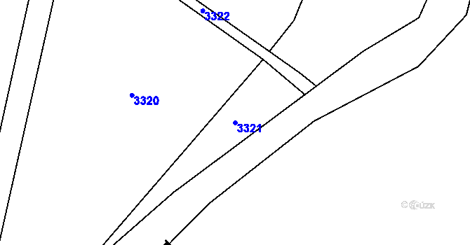 Parcela st. 3321 v KÚ Vrchní Orlice, Katastrální mapa