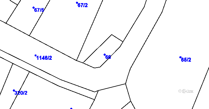 Parcela st. 66 v KÚ Bařice, Katastrální mapa