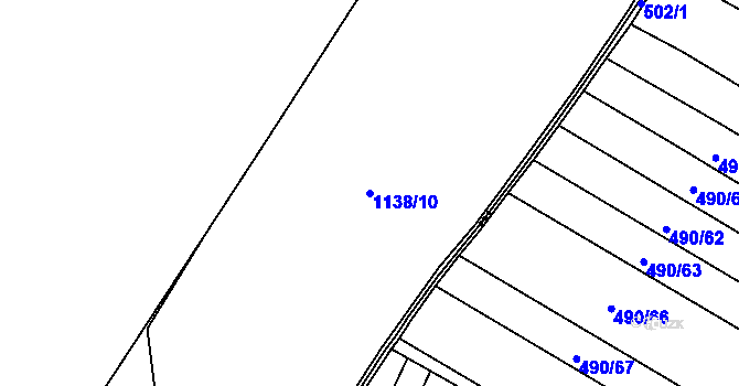 Parcela st. 1138/10 v KÚ Bařice, Katastrální mapa