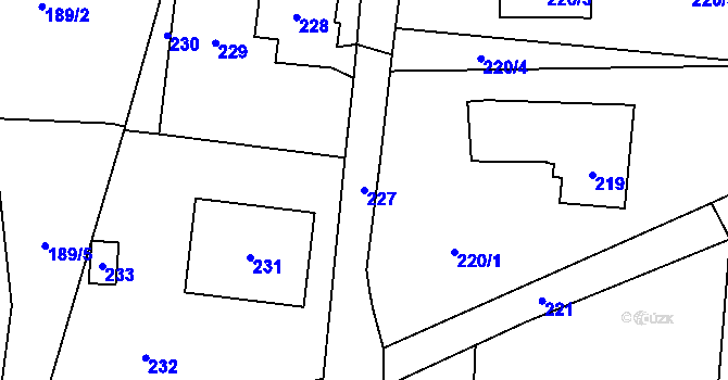 Parcela st. 227 v KÚ Baška, Katastrální mapa
