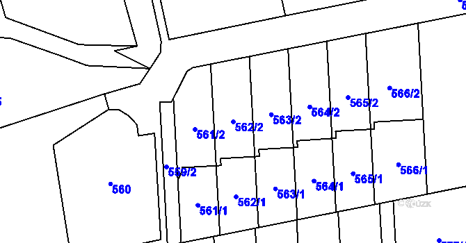 Parcela st. 562/2 v KÚ Baška, Katastrální mapa