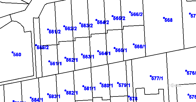 Parcela st. 564/1 v KÚ Baška, Katastrální mapa