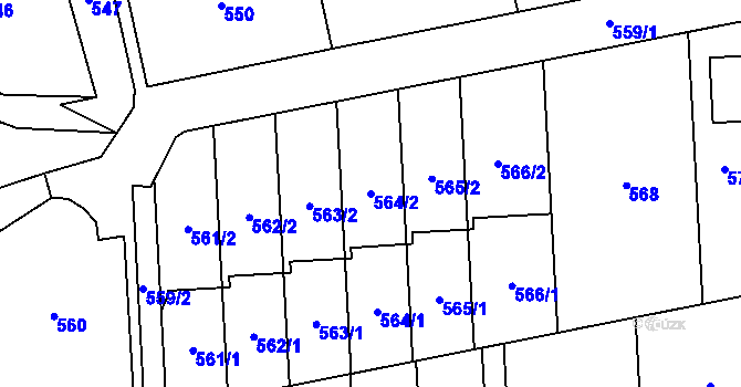 Parcela st. 564/2 v KÚ Baška, Katastrální mapa