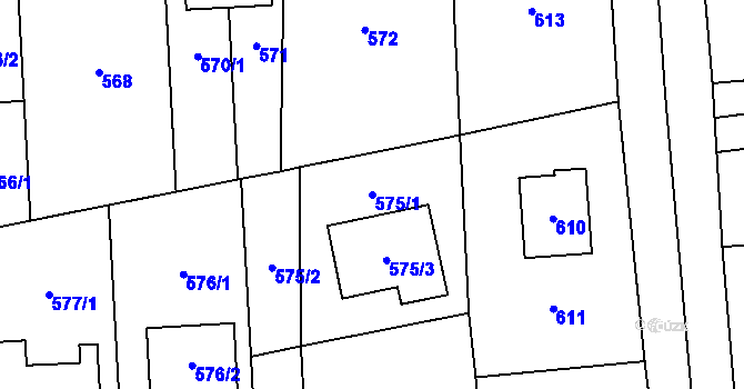 Parcela st. 575/1 v KÚ Baška, Katastrální mapa