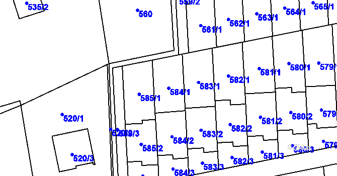 Parcela st. 584/1 v KÚ Baška, Katastrální mapa