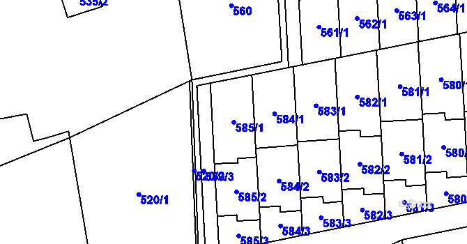 Parcela st. 585/1 v KÚ Baška, Katastrální mapa