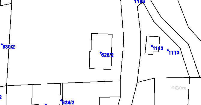 Parcela st. 628/2 v KÚ Baška, Katastrální mapa