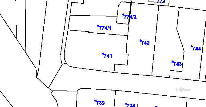 Parcela st. 741 v KÚ Baška, Katastrální mapa