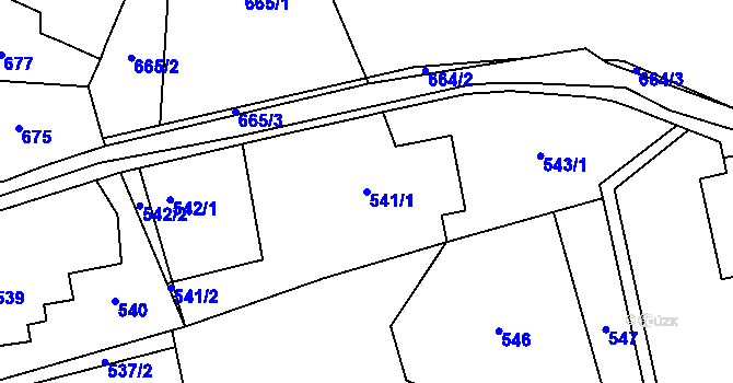 Parcela st. 541/1 v KÚ Baška, Katastrální mapa