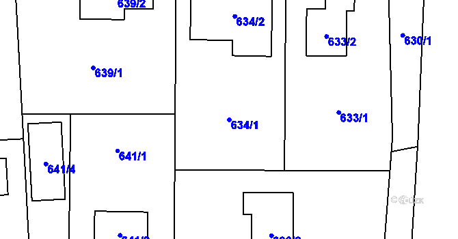 Parcela st. 634/1 v KÚ Baška, Katastrální mapa