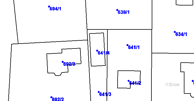 Parcela st. 641/4 v KÚ Baška, Katastrální mapa