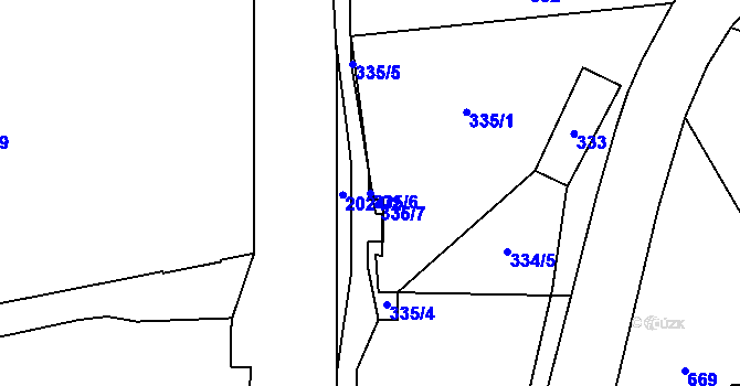 Parcela st. 335/6 v KÚ Baška, Katastrální mapa