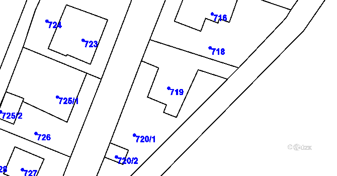 Parcela st. 719 v KÚ Hodoňovice, Katastrální mapa