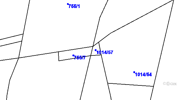 Parcela st. 1014/57 v KÚ Hodoňovice, Katastrální mapa