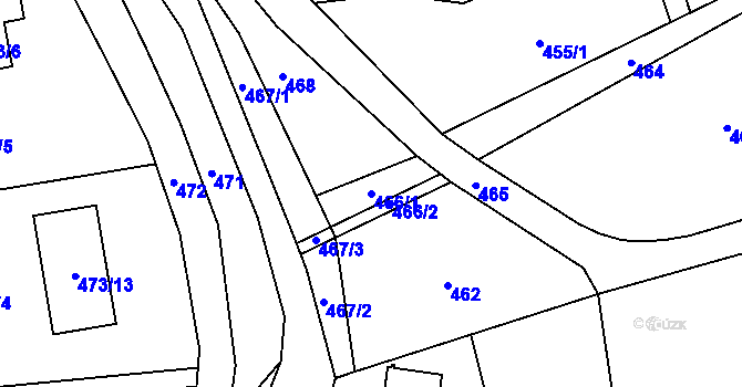 Parcela st. 466/1 v KÚ Kunčičky u Bašky, Katastrální mapa