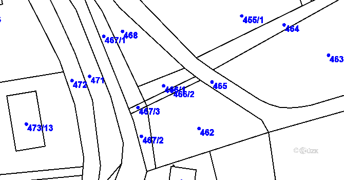 Parcela st. 466/2 v KÚ Kunčičky u Bašky, Katastrální mapa