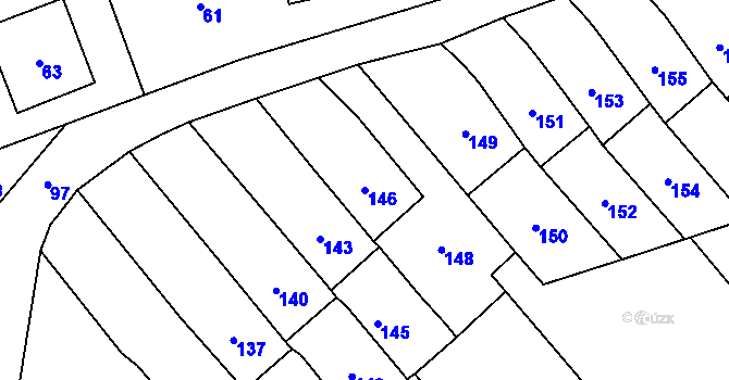 Parcela st. 146 v KÚ Kunčičky u Bašky, Katastrální mapa