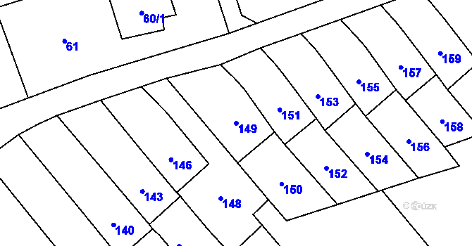 Parcela st. 149 v KÚ Kunčičky u Bašky, Katastrální mapa
