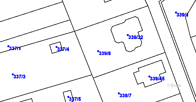 Parcela st. 339/8 v KÚ Kunčičky u Bašky, Katastrální mapa