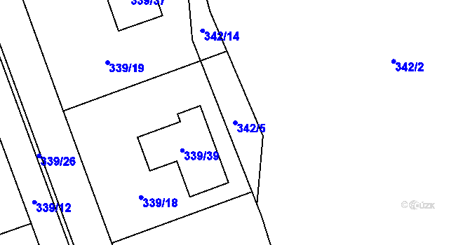 Parcela st. 342/5 v KÚ Kunčičky u Bašky, Katastrální mapa