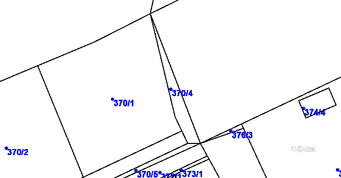 Parcela st. 370/4 v KÚ Kunčičky u Bašky, Katastrální mapa